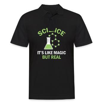 Science Is Like Magic But Real - Physics Teacher - Männer Poloshirt - Schwarz - Vorne - Kai (181cm)