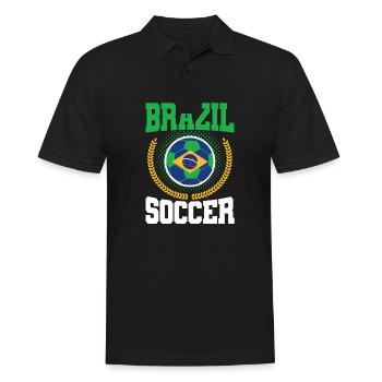 Brazil Soccer - Männer Poloshirt - Schwarz - Vorne - Kai (181cm)