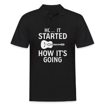 Guitar - How It Started How It's Going - Guitar Co - Men's Polo Shirt - black - Front - Kai (181cm)