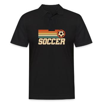 Vintage Soccer Soccer Player Soccer - Men's Polo Shirt - black - Front - Kai (181cm)