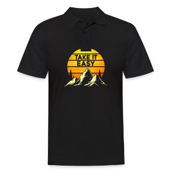 Take It Easy Camping - Men's Polo Shirt - black - Front - Kai (181cm)