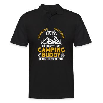 Cool Camping Buddies Gift Camping Buddy - Men's Polo Shirt - black - Front - Kai (181cm)