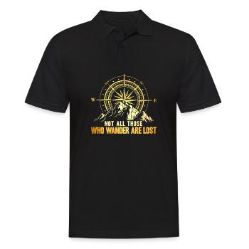 Not All Those Who Wander Are Lost - Männer Poloshirt - Schwarz - Vorne - Kai (181cm)