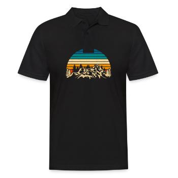 Faune Arbres Plein air Nature Rétro Forest - Polo Homme - noir - Devant - Kai (181cm)