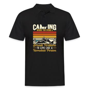 Camping où vous dépensez une petite fortune - Polo Homme - noir - Devant - Kai (181cm)