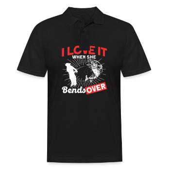 I Love It When She bends Over - Männer Poloshirt - Schwarz - Vorne - Kai (181cm)