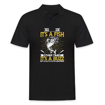 Sometimes Its A Fish Other Times Its A Buzz - Männer Poloshirt - Schwarz - Vorne - Kai (181cm)