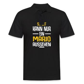 Mario Vorname Name Geburtstag - Männer Poloshirt - Schwarz - Vorne - Kai (181cm)