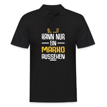 Marko Vorname Name Geburtstag - Männer Poloshirt - Schwarz - Vorne - Kai (181cm)