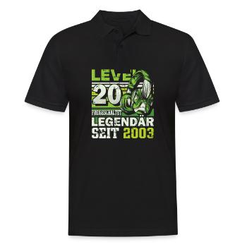 Level 20 freigeschaltet legendär seit 2003 - Männer Poloshirt - Schwarz - Vorne - Kai (181cm)