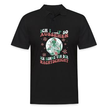 Ich Darf So Aussehen Ich Hatte Nachtdienst - Männer Poloshirt - Schwarz - Vorne - Kai (181cm)