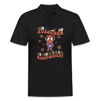 Ich Darf So Aussehen Ich Hatte Nachtdienst - Männer Poloshirt - Schwarz - Vorne - Kai (181cm)