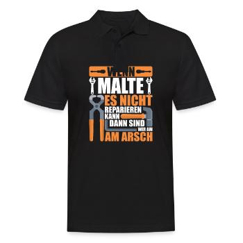 Vorname Malte Name Geburtstag Geschenk - Männer Poloshirt - Schwarz - Vorne - Kai (181cm)