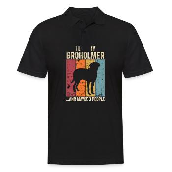 Broholmer Gift Dogs - Men's Polo Shirt - black - Front - Kai (181cm)