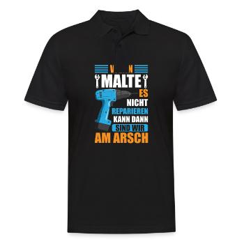 Malte Vorname Name Geburtstag Reparieren - Männer Poloshirt - Schwarz - Vorne - Kai (181cm)