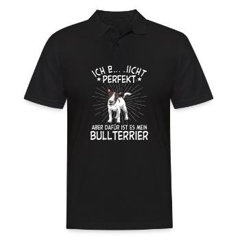 Bullterrier Geschenk Hunde - Männer Poloshirt - Schwarz - Vorne - Kai (181cm)