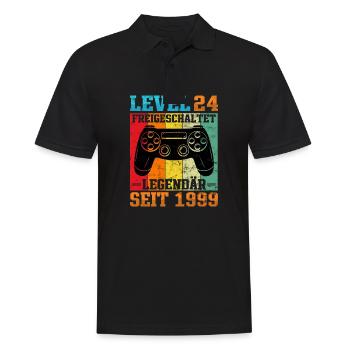 Gaming Geburtstag 1999 Level 24 - Männer Poloshirt - Schwarz - Vorne - Kai (181cm)