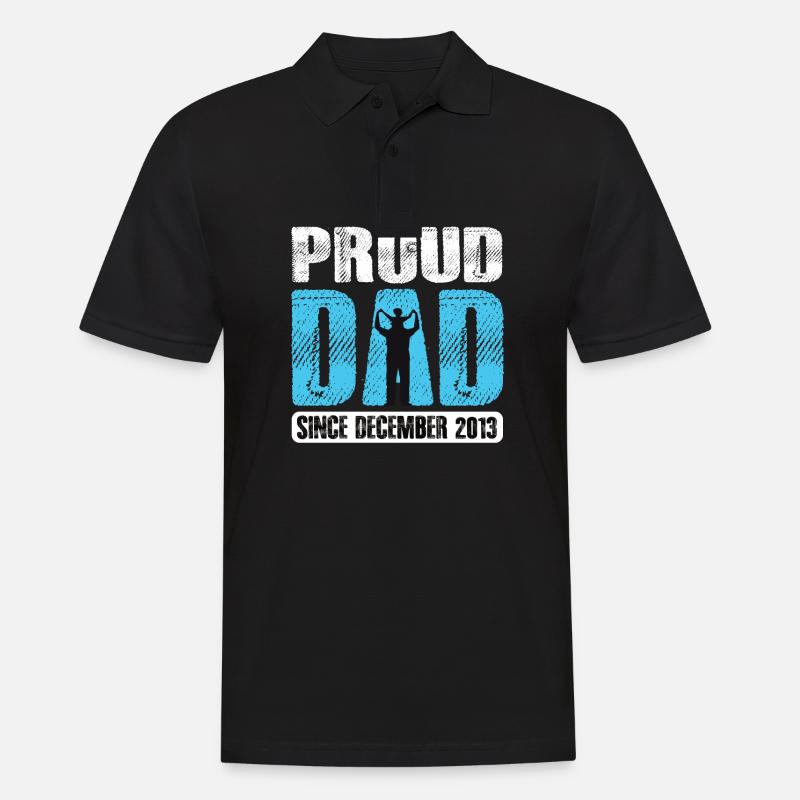 Proud Dad Since December 2013 - Männer Poloshirt - Schwarz