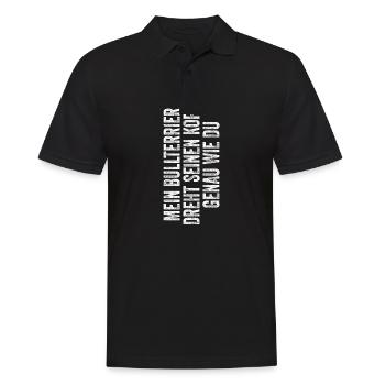 Bullterrier Geschenk Hunde - Männer Poloshirt - Schwarz - Vorne - Kai (181cm)