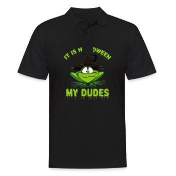 Frog Meme It Is Halloween My Dudes - Men's Polo Shirt - black - Front - Kai (181cm)
