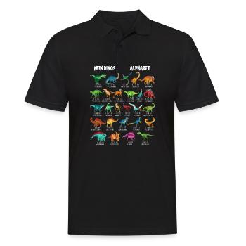 Mein Dinosaurier Alphabet Kinder Arten Dino A-Z - Männer Poloshirt - Schwarz - Vorne - Kai (181cm)
