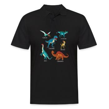 My Dinosaur Alphabet Kids Species Dino A-Z - Men's Polo Shirt - black - Front - Kai (181cm)