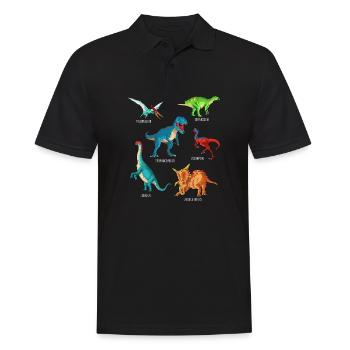 My Dinosaur Alphabet Kids Species Dino A-Z - Men's Polo Shirt - black - Front - Kai (181cm)