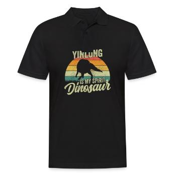 Yinlong Dinosaurier Kinder Dino Geschenk - Männer Poloshirt - Schwarz - Vorne - Kai (181cm)