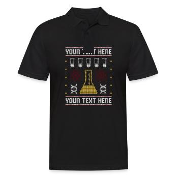 Custom Science Custom Ugly Christmas Sweater - Men's Polo Shirt - black - Front - Kai (181cm)
