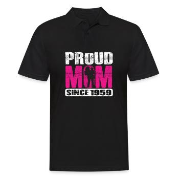 Proud Mom Since 1959 - Männer Poloshirt - Schwarz - Vorne - Kai (181cm)