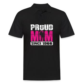 Proud Mom Since 1966 - Männer Poloshirt - Schwarz - Vorne - Kai (181cm)
