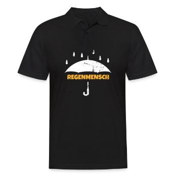 Regenmensch Natur Wald Regen Herbst Laub Outdoor - Männer Poloshirt - Schwarz - Vorne - Kai (181cm)
