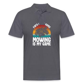 Lawnmowing Papa is my game mowing fathersday - Männer Poloshirt - Anthrazit - Vorne - Nico (186cm)