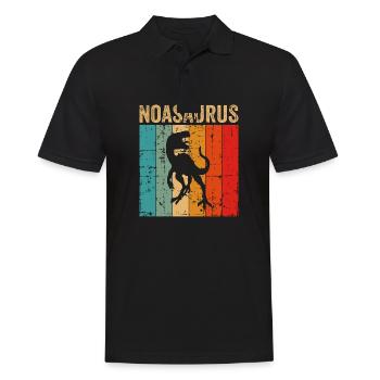Noasaurus Dinosaurier Kinder Dino Geschenk - Männer Poloshirt - Schwarz - Vorne - Kai (181cm)