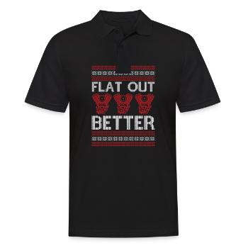 Ugly Christmas Engine Car Tuning - Flat Out Better - Männer Poloshirt - Schwarz - Vorne - Kai (181cm)
