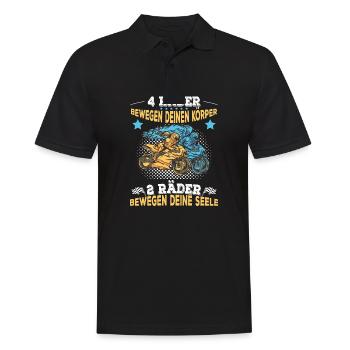 Zwei Räder Bewegen Deine Seele Biker Spruch - Männer Poloshirt - Schwarz - Vorne - Kai (181cm)