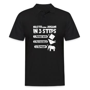 Origami Japanese Art Folding Crane Paper - Men's Polo Shirt - black - Front - Kai (181cm)