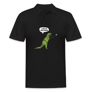 Origami Japanese Art Folding Crane Paper - Men's Polo Shirt - black - Front - Kai (181cm)