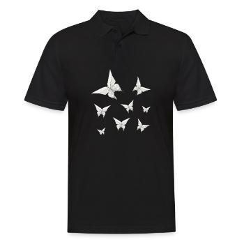 Origami Japanese Art Folding Crane Paper - Men's Polo Shirt - black - Front - Kai (181cm)
