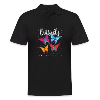 Origami Japanese Art Folding Crane Paper - Men's Polo Shirt - black - Front - Kai (181cm)