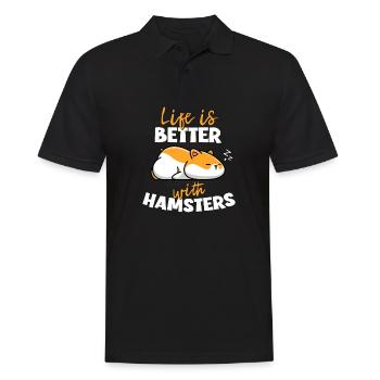 Life Is Better With Hamsters - Men's Polo Shirt - black - Front - Kai (181cm)