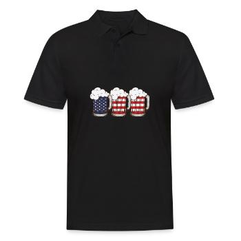 Bier Amerika Amerika Flagge Usa Flagge - Männer Poloshirt - Schwarz - Vorne - Kai (181cm)