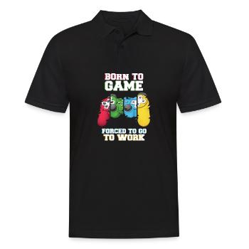 Born To Game Forced To Go Work - Men's Polo Shirt - black - Front - Kai (181cm)