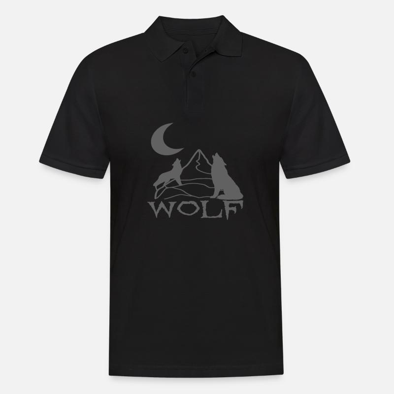 Wölfe - Männer Poloshirt - Schwarz