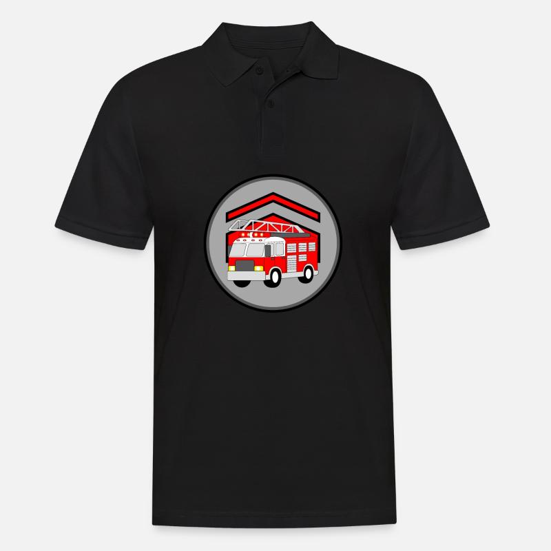Feuerwehrauto - Männer Poloshirt - Schwarz