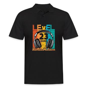 Gaming Birthday 23 Years Level 23 Complete - Men's Polo Shirt - black - Front - Kai (181cm)