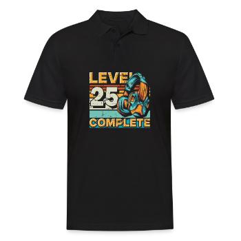 Gaming Geburtstag Level 25 Complete für Gamer. - Männer Poloshirt - Schwarz - Vorne - Kai (181cm)