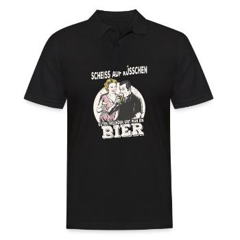 Guten Freunden gibt man ein Bier Party Saufen - Männer Poloshirt - Schwarz - Vorne - Kai (181cm)