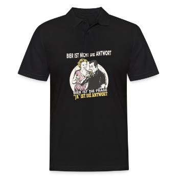 Bier ist nicht die Antwort Bier Party Saufen - Männer Poloshirt - Schwarz - Vorne - Kai (181cm)
