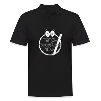 Lehrer - Männer Poloshirt - Schwarz - Vorne - Kai (181cm)